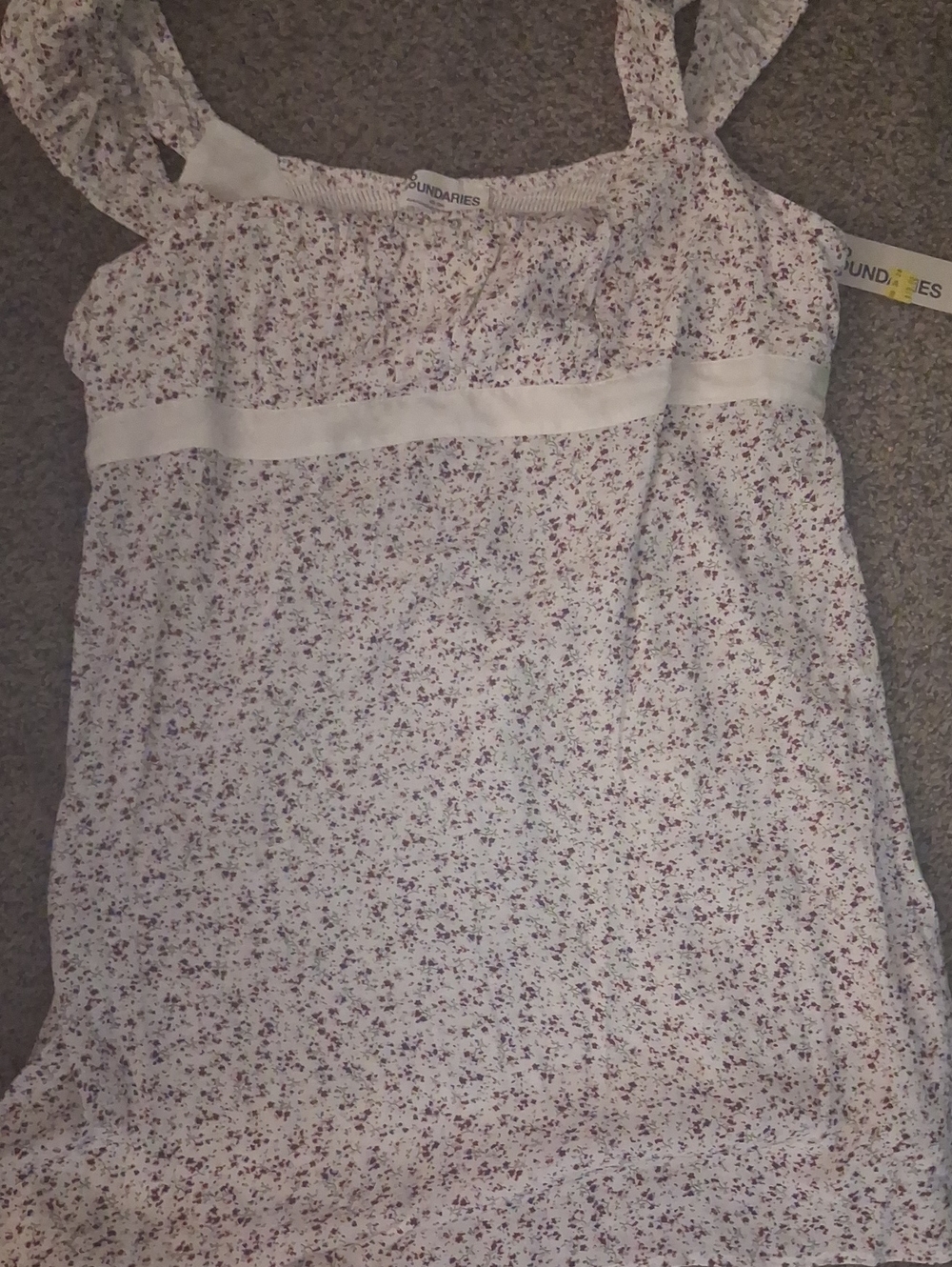 No Boundaries White Floral Sundress with Pink and Purple Print